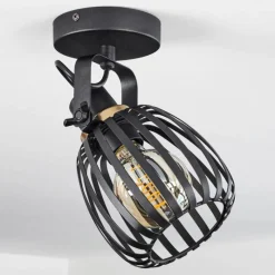 hofstein Plafonnier Pocho Laiton, Noir, 1 lumière* Spots Et Projecteurs