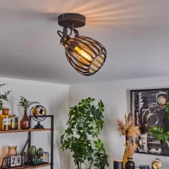 hofstein Plafonnier Pocho Laiton, Noir, 1 lumière* Spots Et Projecteurs