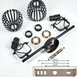 hofstein Plafonnier Pocho Laiton, Noir, 2 lumières* Spots Et Projecteurs