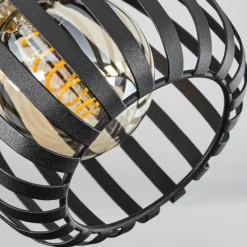 hofstein Plafonnier Pocho Laiton, Noir, 3 lumières* Spots Et Projecteurs