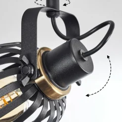 hofstein Plafonnier Pocho Laiton, Noir, 3 lumières* Spots Et Projecteurs