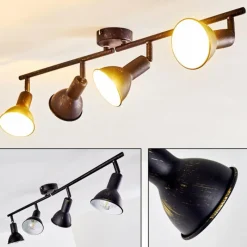 Lampes Dorées-hofstein Plafonnier Polmak Noir doré, 4 lumières