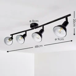 Lampes Dorées-hofstein Plafonnier Polmak Noir doré, 4 lumières