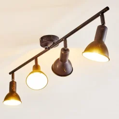 Lampes Dorées-hofstein Plafonnier Polmak Noir doré, 4 lumières