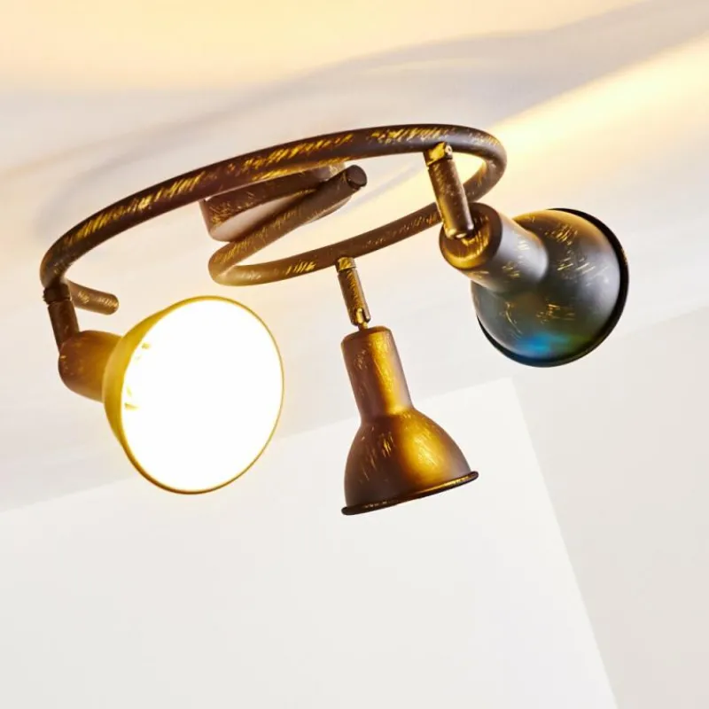 Lampes Dorées-hofstein Plafonnier Polmak Noir doré, 3 lumières