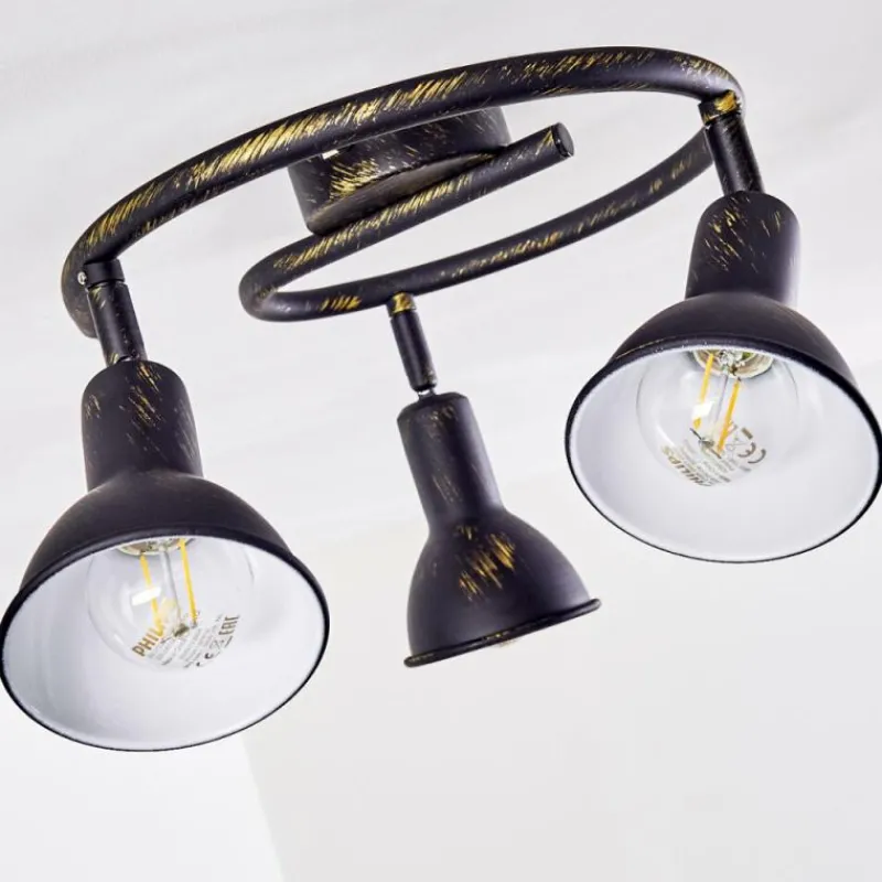 Lampes Dorées-hofstein Plafonnier Polmak Noir doré, 3 lumières