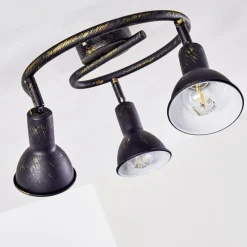 Lampes Dorées-hofstein Plafonnier Polmak Noir doré, 3 lumières