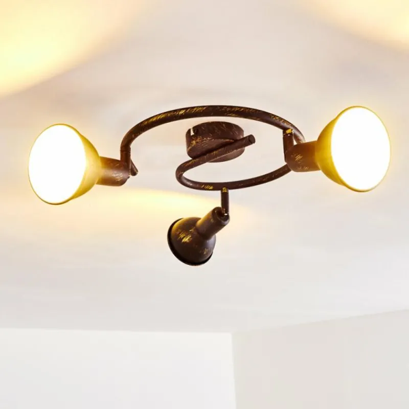 Lampes Dorées-hofstein Plafonnier Polmak Noir doré, 3 lumières