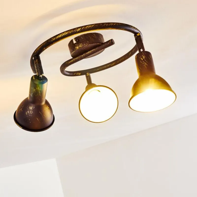 Lampes Dorées-hofstein Plafonnier Polmak Noir doré, 3 lumières