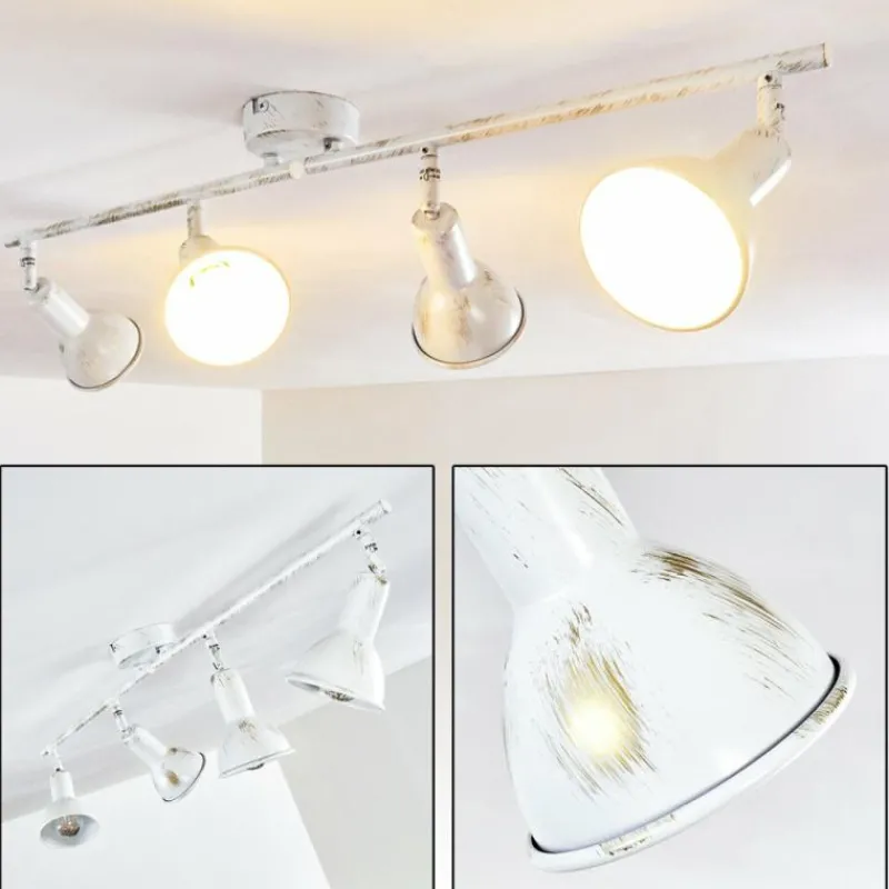 Lampes Dorées-hofstein Plafonnier Polmak Or, Blanc, 4 lumières