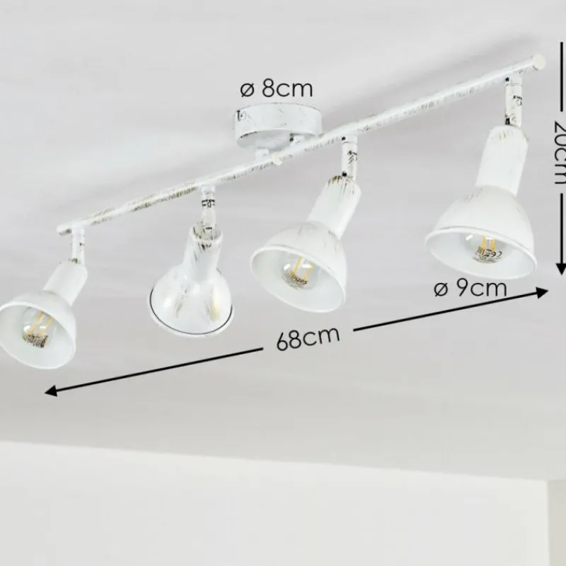 Lampes Dorées-hofstein Plafonnier Polmak Or, Blanc, 4 lumières