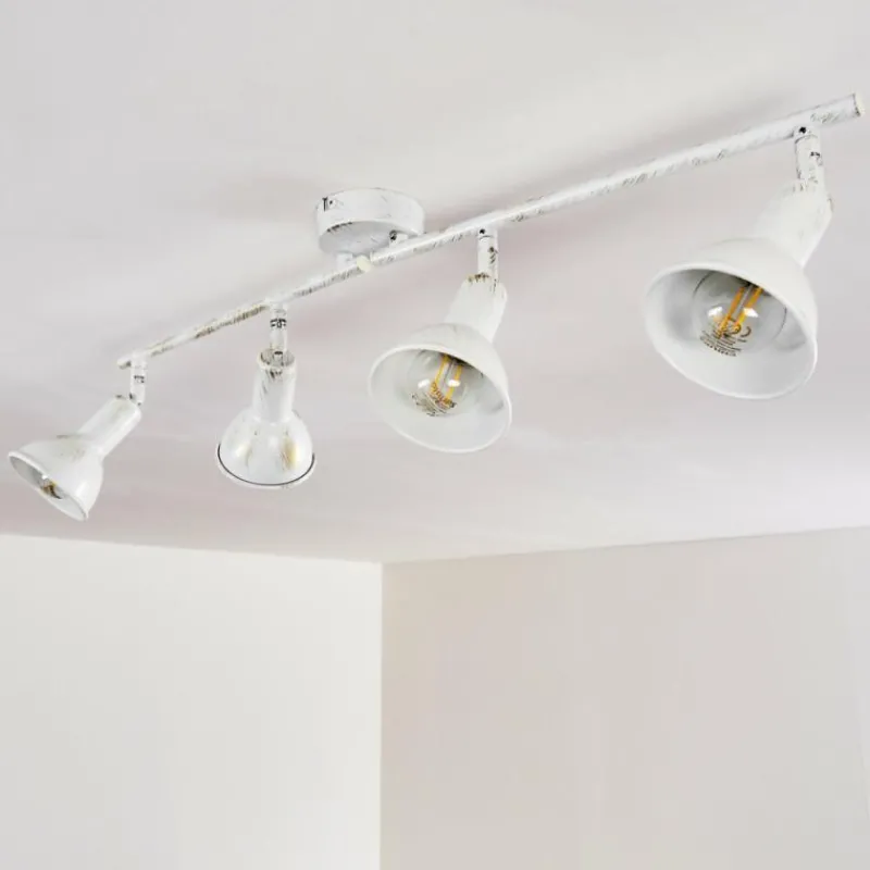 Lampes Dorées-hofstein Plafonnier Polmak Or, Blanc, 4 lumières