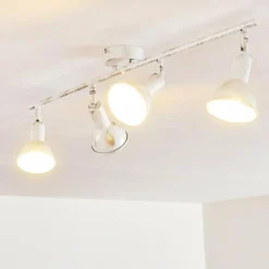 Lampes Dorées-hofstein Plafonnier Polmak Or, Blanc, 4 lumières