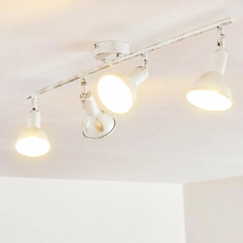 Lampes Dorées-hofstein Plafonnier Polmak Or, Blanc, 4 lumières