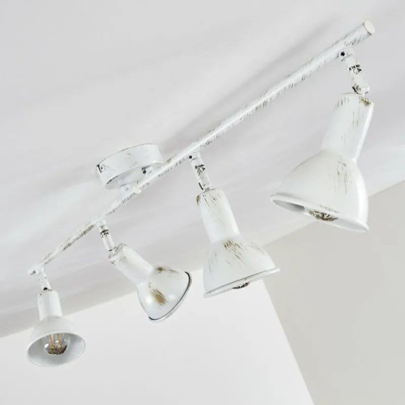 Lampes Dorées-hofstein Plafonnier Polmak Or, Blanc, 4 lumières