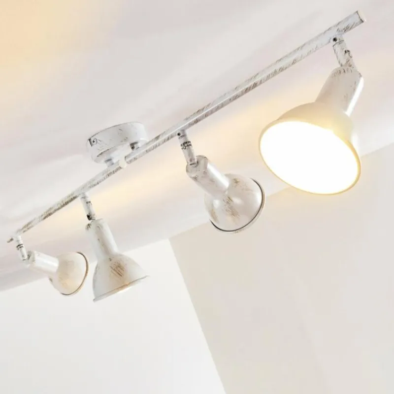 Lampes Dorées-hofstein Plafonnier Polmak Or, Blanc, 4 lumières