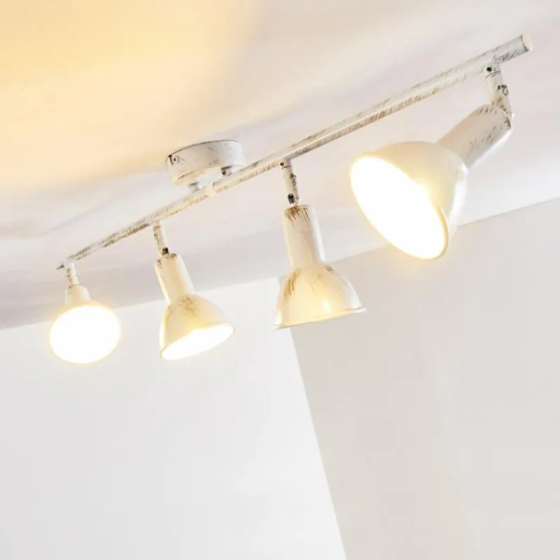 Lampes Dorées-hofstein Plafonnier Polmak Or, Blanc, 4 lumières