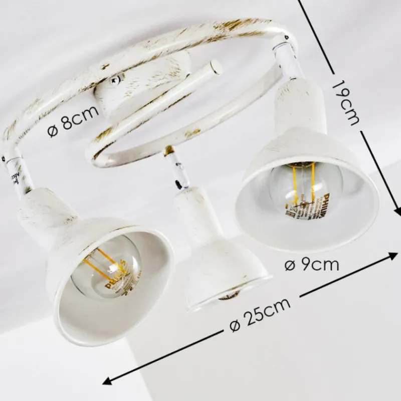 Lampes Dorées-hofstein Plafonnier Polmak Or, Blanc, 3 lumières