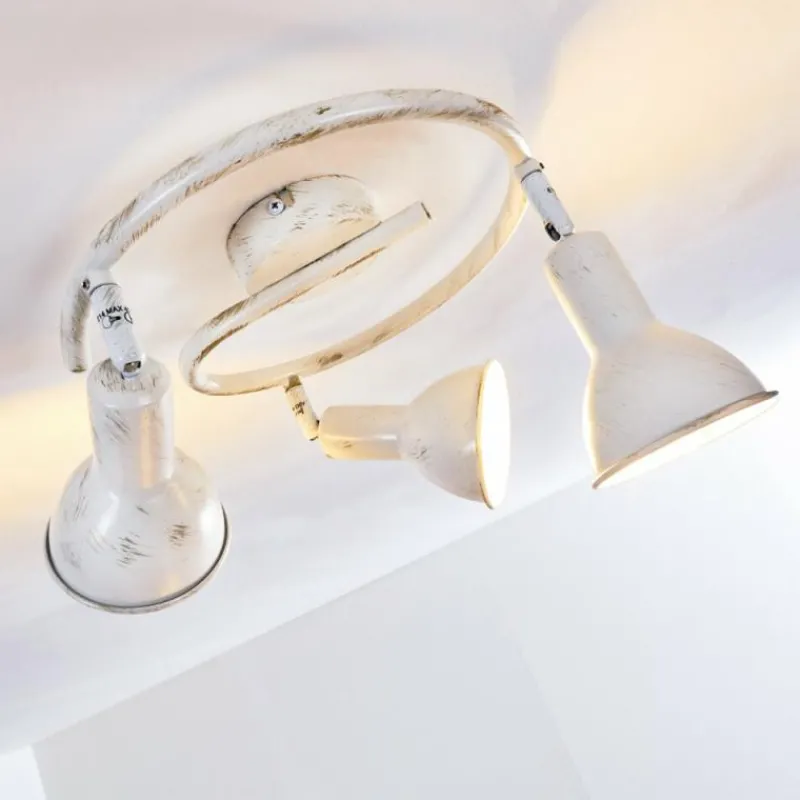 Lampes Dorées-hofstein Plafonnier Polmak Or, Blanc, 3 lumières