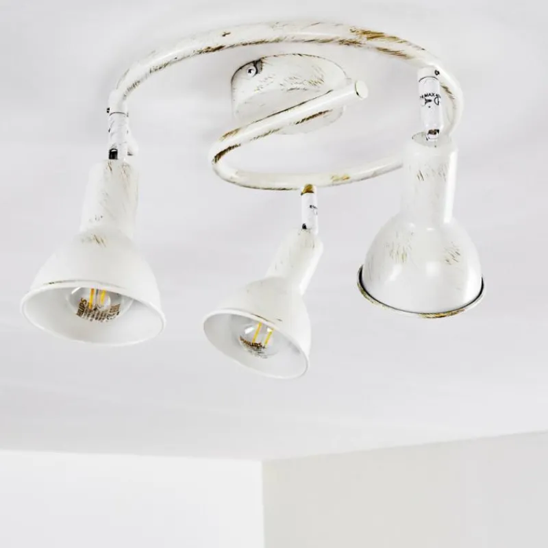 Lampes Dorées-hofstein Plafonnier Polmak Or, Blanc, 3 lumières