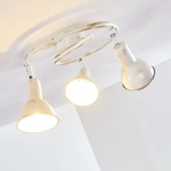 Lampes Dorées-hofstein Plafonnier Polmak Or, Blanc, 3 lumières