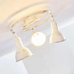 Lampes Dorées-hofstein Plafonnier Polmak Or, Blanc, 3 lumières