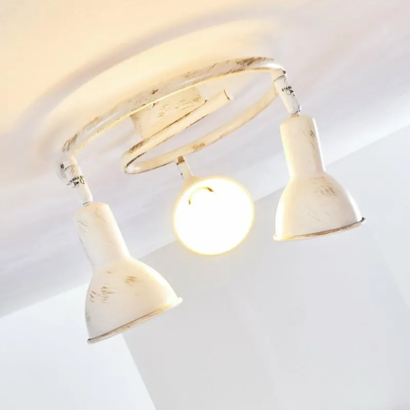 Lampes Dorées-hofstein Plafonnier Polmak Or, Blanc, 3 lumières