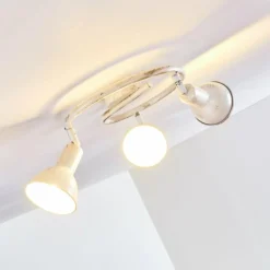 Lampes Dorées-hofstein Plafonnier Polmak Or, Blanc, 3 lumières