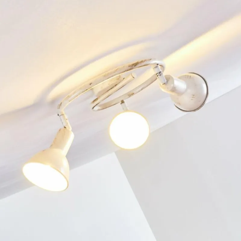 Lampes Dorées-hofstein Plafonnier Polmak Or, Blanc, 3 lumières