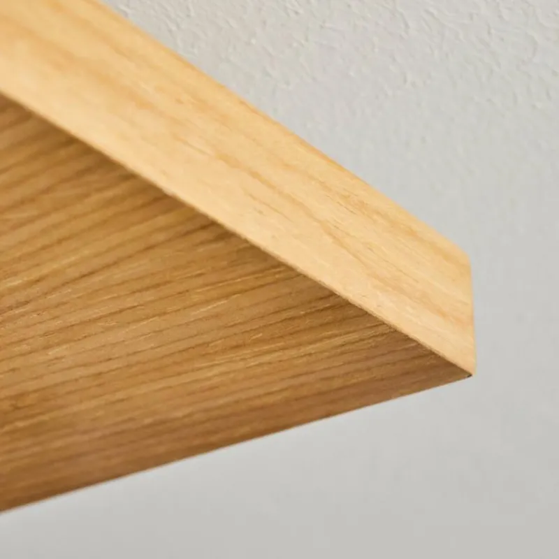 hofstein Plafonnier Pompu LED Bois clair, Noir, 1 lumière