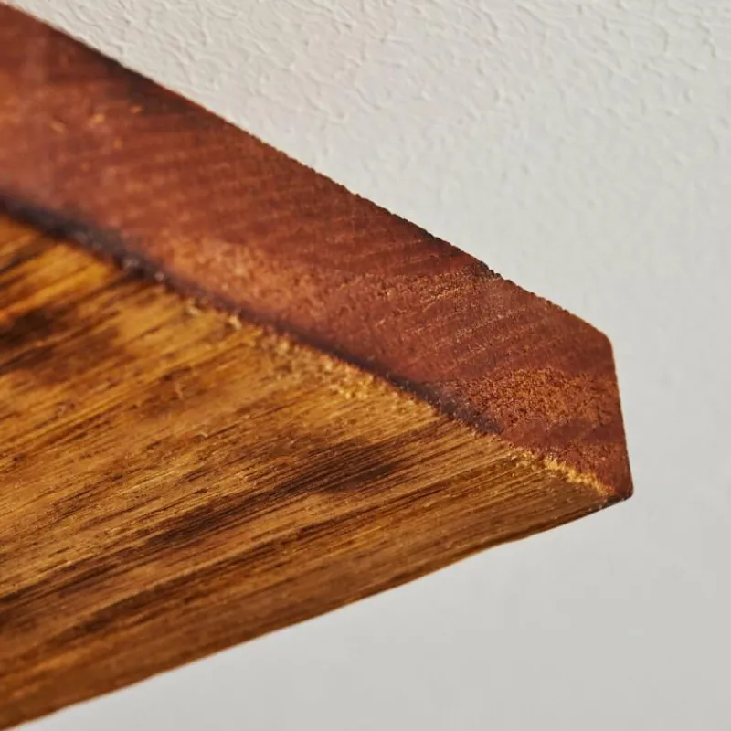 hofstein Plafonnier Pompu LED Bois foncé, Noir, 2 lumières