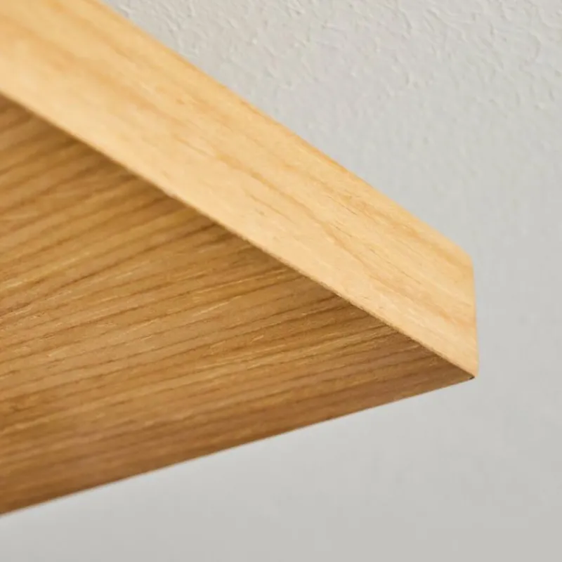 hofstein Plafonnier Pompu LED Bois clair, Noir, 2 lumières