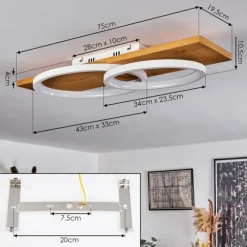 Luminaires Scandinaves-hofstein Plafonnier Pompu LED Écru, Blanc, 1 lumière