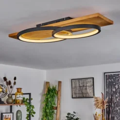 Luminaires Scandinaves-hofstein Plafonnier Pompu LED Écru, Noir, 1 lumière