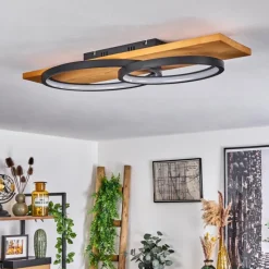 Luminaires Scandinaves-hofstein Plafonnier Pompu LED Écru, Noir, 1 lumière