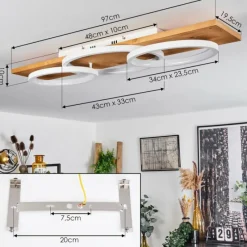 Luminaires Scandinaves-hofstein Plafonnier Pompu LED Écru, Blanc, 1 lumière