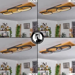 Luminaires Scandinaves-hofstein Plafonnier Pompu LED Écru, Noir, 1 lumière