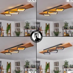 Luminaires Scandinaves-hofstein Plafonnier Pompu LED Écru, Noir, 1 lumière