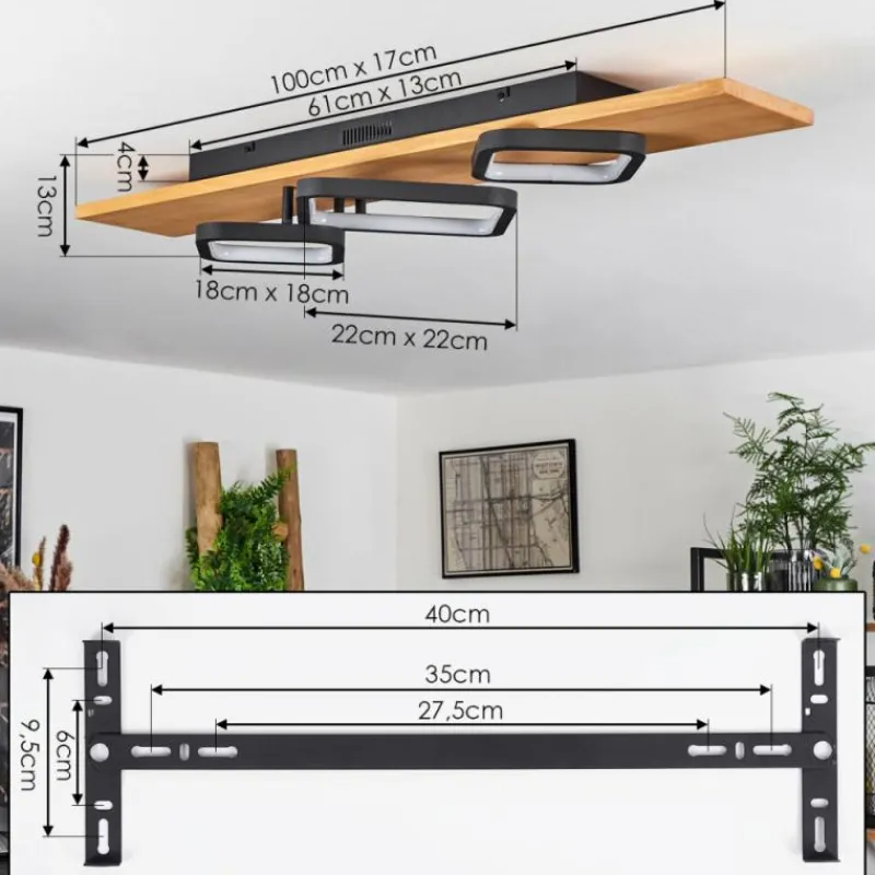 Luminaires Scandinaves-hofstein Plafonnier Pompu LED Écru, Noir, 1 lumière