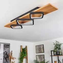 Luminaires Scandinaves-hofstein Plafonnier Pompu LED Écru, Noir, 1 lumière