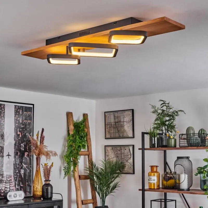 Luminaires Scandinaves-hofstein Plafonnier Pompu LED Écru, Noir, 1 lumière