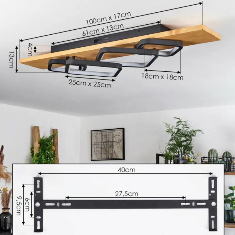 Luminaires Scandinaves-hofstein Plafonnier Pompu LED Écru, Noir, 1 lumière
