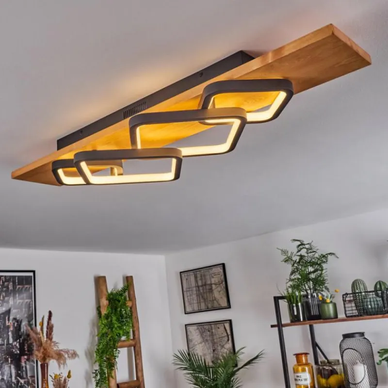 Luminaires Scandinaves-hofstein Plafonnier Pompu LED Écru, Noir, 1 lumière