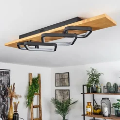 Luminaires Scandinaves-hofstein Plafonnier Pompu LED Écru, Noir, 1 lumière