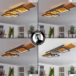 Luminaires Scandinaves-hofstein Plafonnier Pompu LED Écru, Noir, 1 lumière