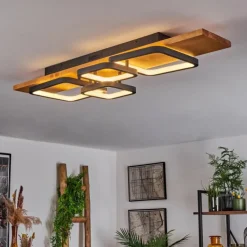 Luminaires Scandinaves-hofstein Plafonnier Pompu LED Écru, Noir, 1 lumière