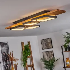 Luminaires Scandinaves-hofstein Plafonnier Pompu LED Écru, Noir, 1 lumière