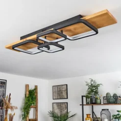 Luminaires Scandinaves-hofstein Plafonnier Pompu LED Écru, Noir, 1 lumière