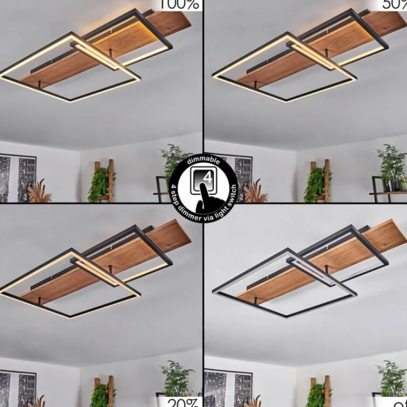 Luminaires Scandinaves-hofstein Plafonnier Pompu LED Écru, Noir, 1 lumière