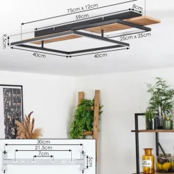 Luminaires Scandinaves-hofstein Plafonnier Pompu LED Écru, Noir, 1 lumière